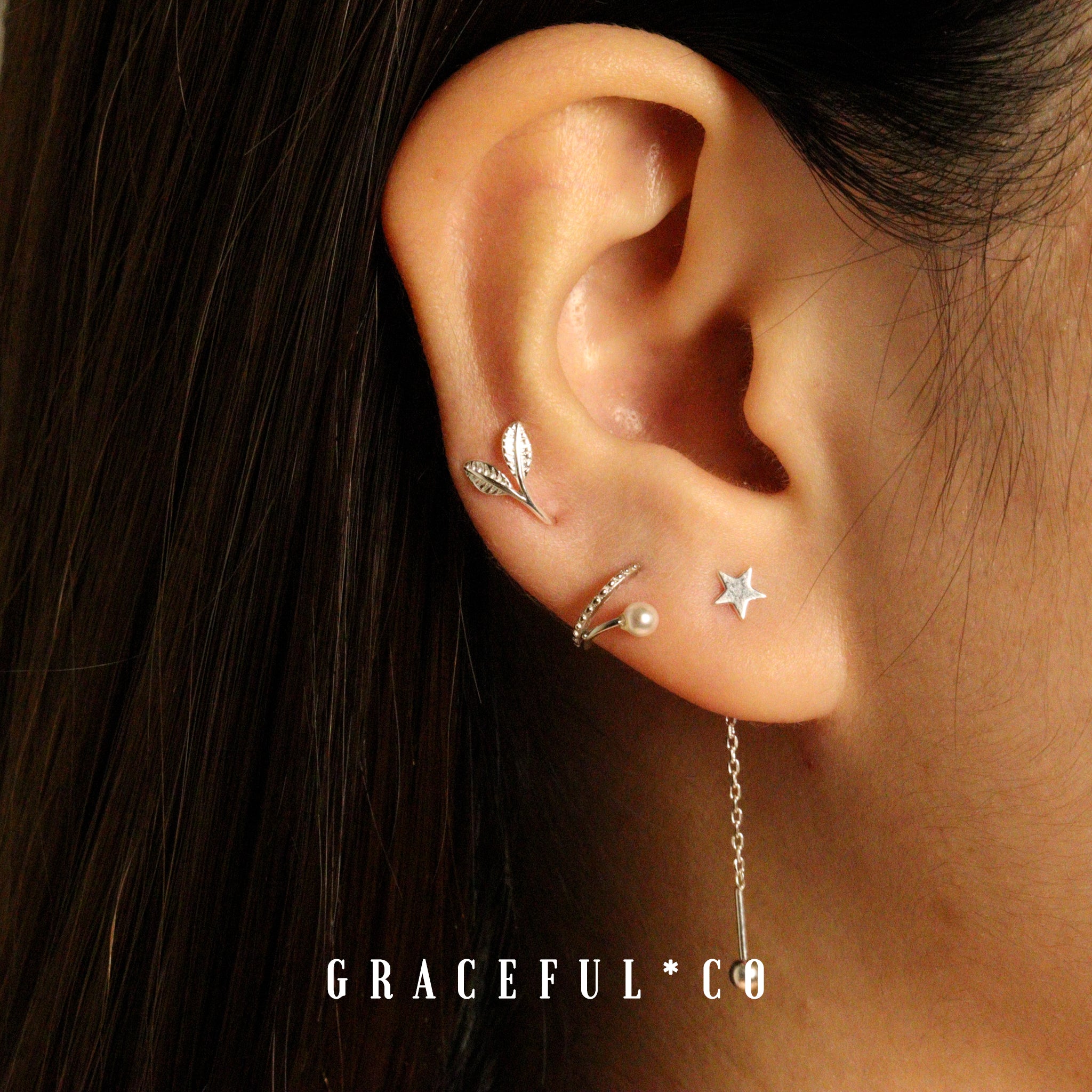 Mini Star Back Ball Threader Earrings