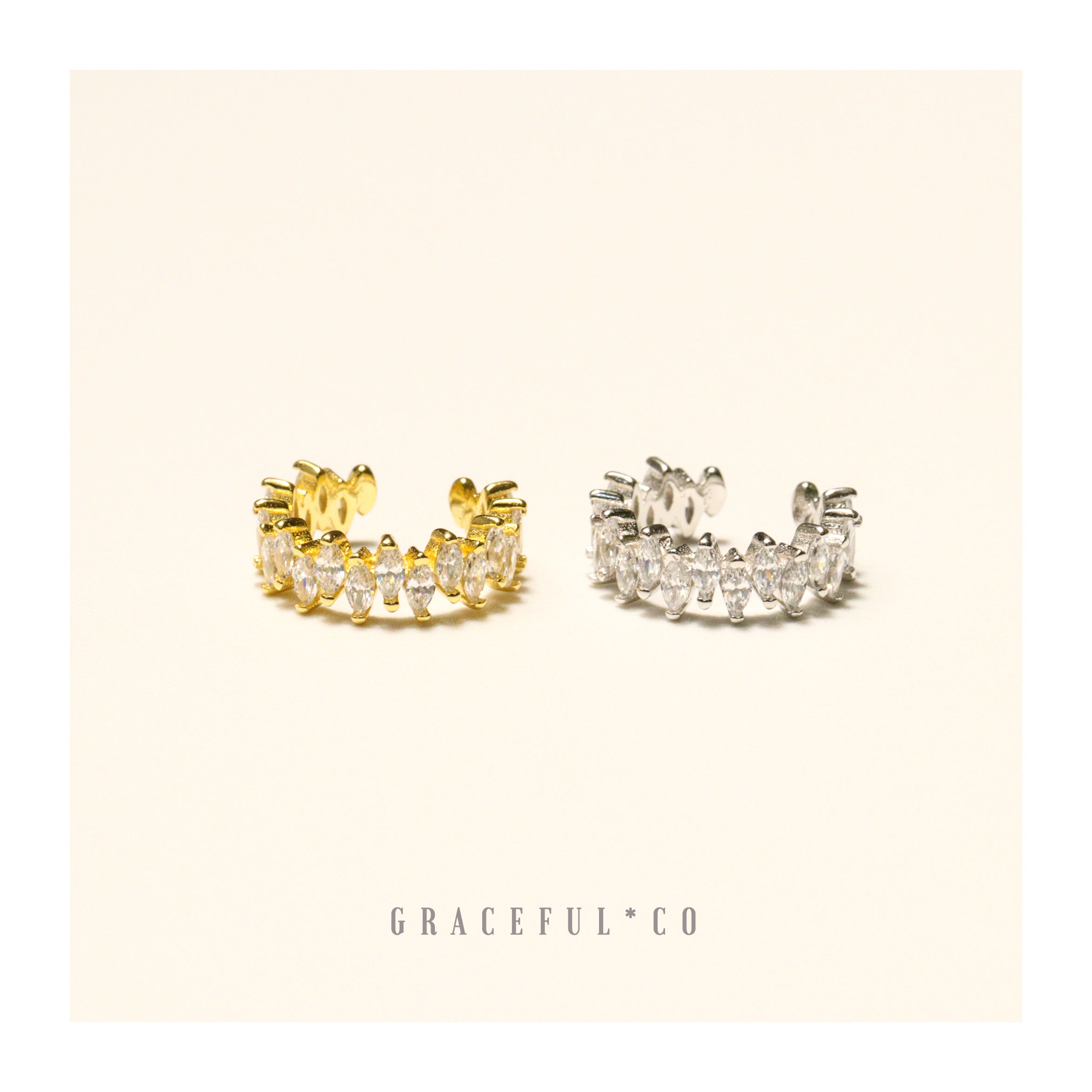 Regal Crown Baguette Ear Cuff