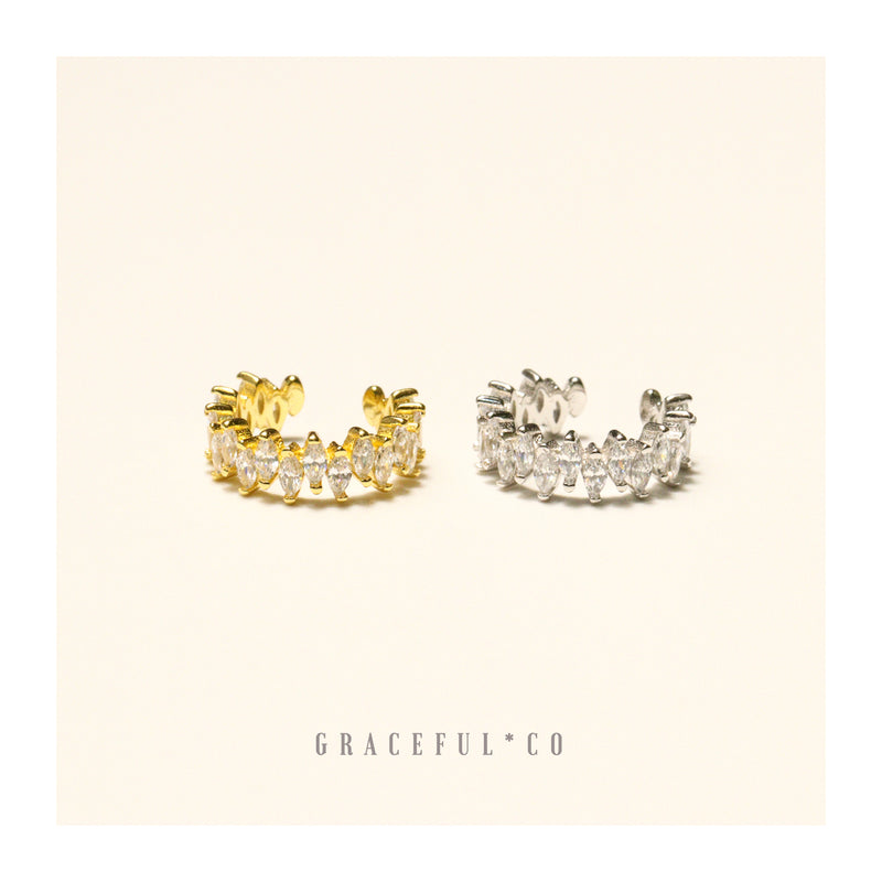 Regal Crown Baguette Ear Cuff