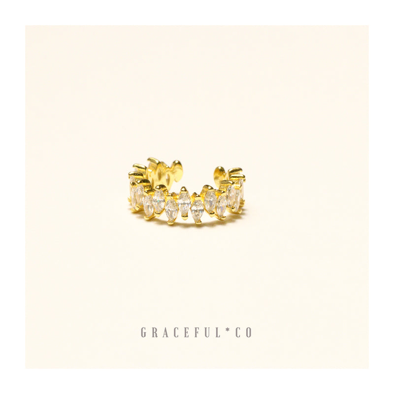 Regal Crown Baguette Ear Cuff