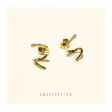 Radiant Gold Twist Stud Earrings