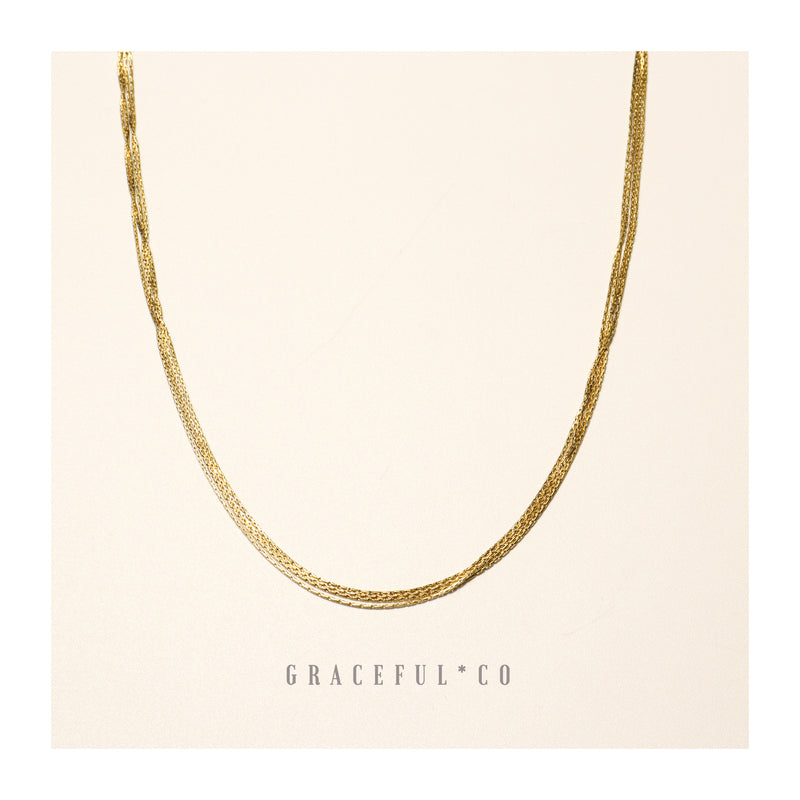 Multiple Golden Chain Choker Necklace