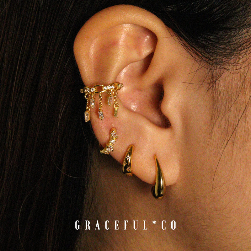 Baguette Lattice Chain Ear Cuff