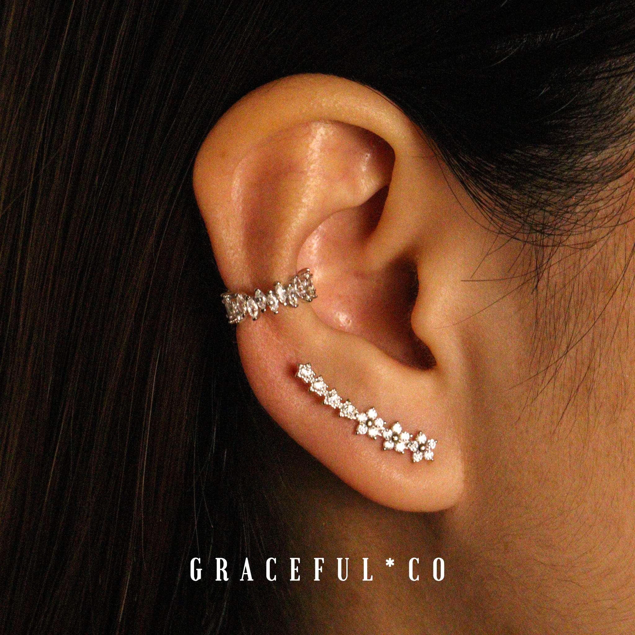 Regal Crown Baguette Ear Cuff