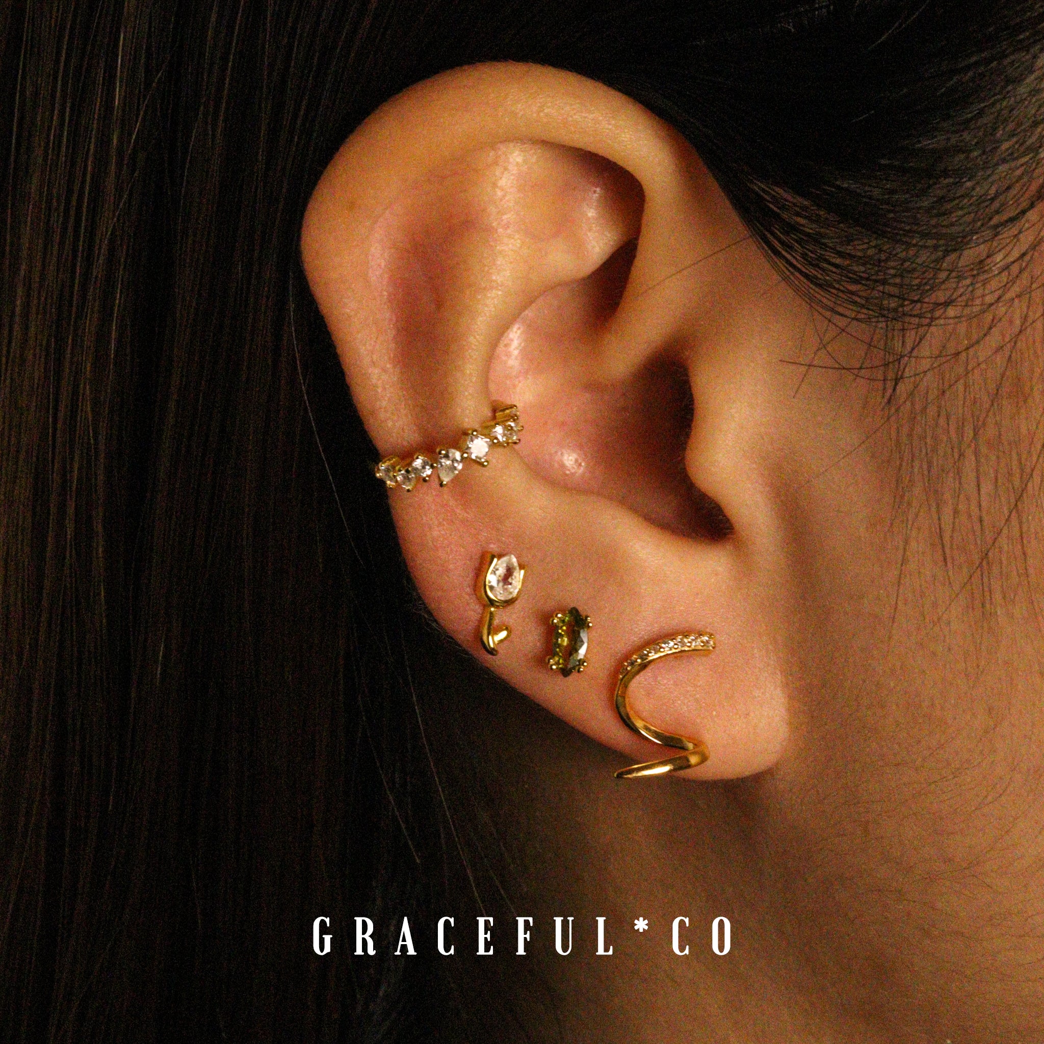 Radiant Gold Twist Stud Earrings