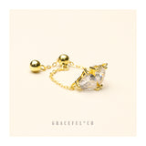 Duo Golden Love Diamond Chain Ring