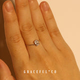 Silver Diamond Radiance Chain Ring - Gracefulandco