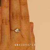 Duo Golden Love Diamond Chain Ring