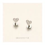 Beloved Sparkling Heart Flatback Earrings