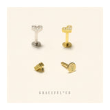 Beloved Sparkling Heart Flatback Earrings