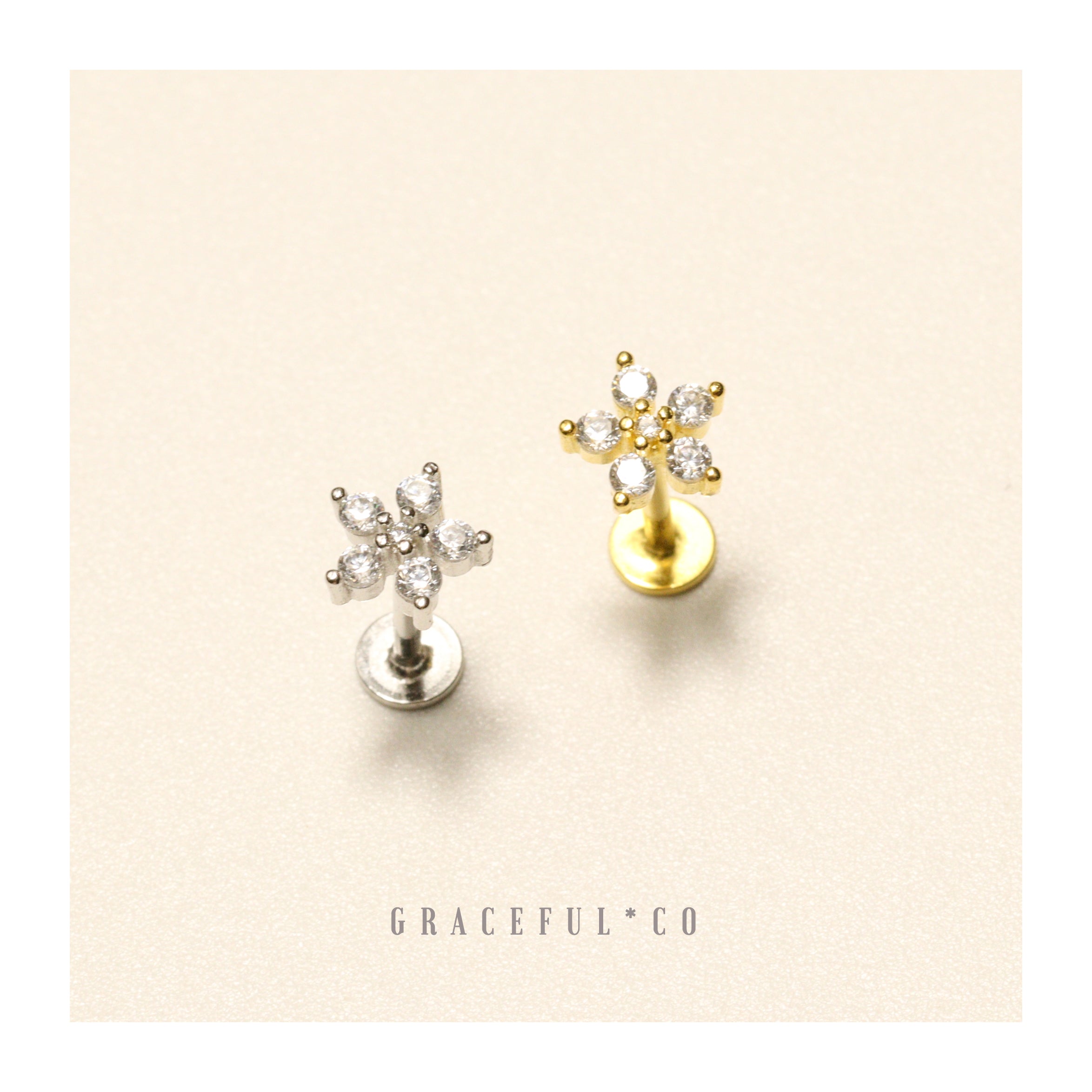 Ethereal Flower Bloom Flatback Earrings