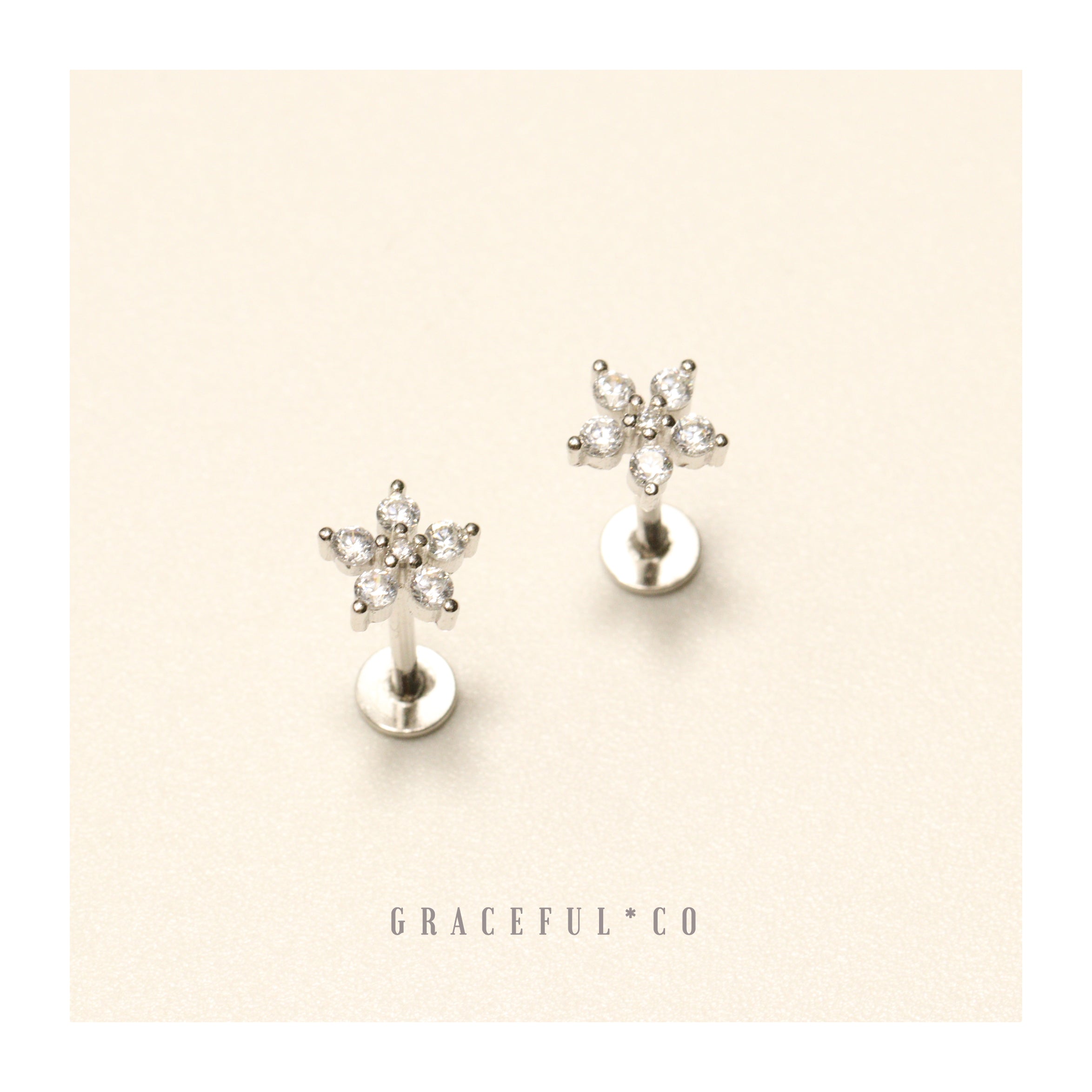 Ethereal Flower Bloom Flatback Earrings