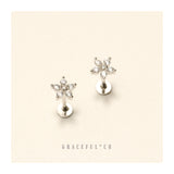 Ethereal Flower Bloom Flatback Earrings