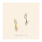 Duo Brilliance Ivory Gem Flatback Earrings