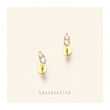 Duo Brilliance Ivory Gem Flatback Earrings