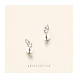 Duo Brilliance Ivory Gem Flatback Earrings