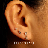 Crystal Drop Cascade Flatback Earrings