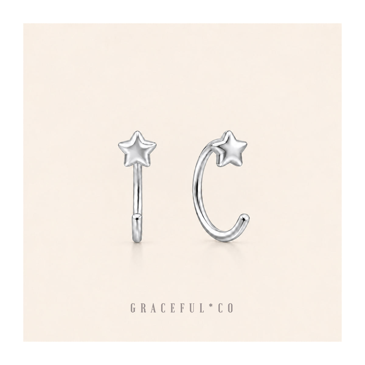 Little Star Open Huggie Earrings - Gracefulandco