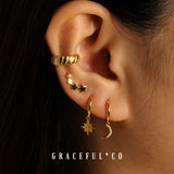 Adorned Moon & Star Hoop Earrings - Gracefulandco