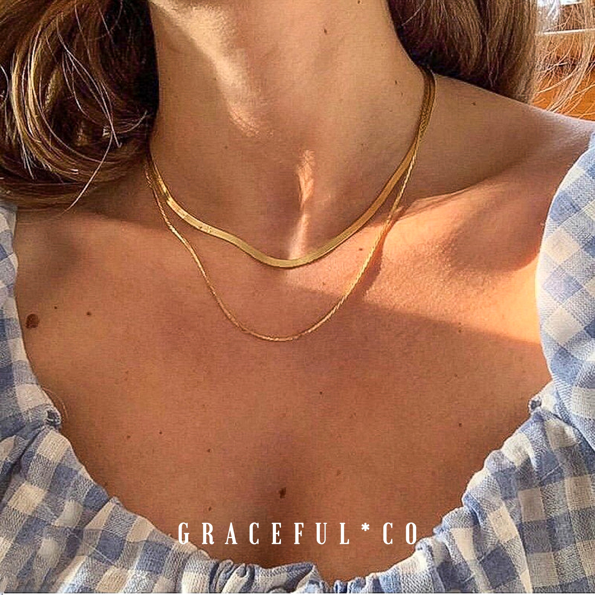 Herringbone Choker Necklace Gold