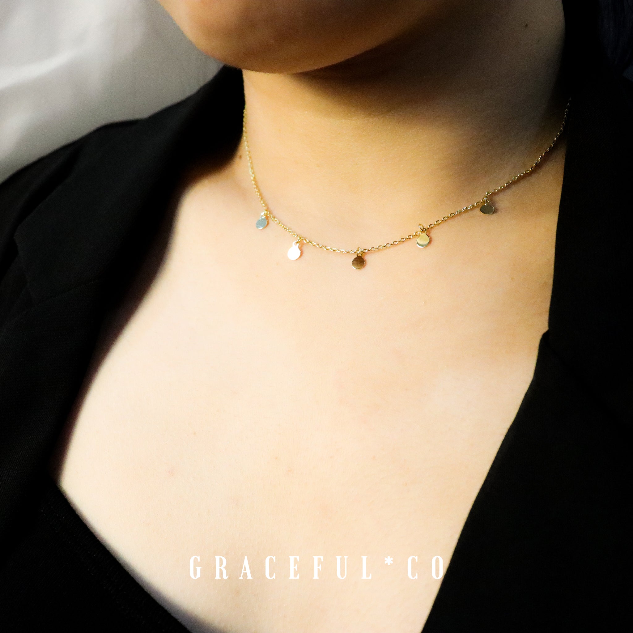 Coin Charm Choker Necklace - Gracefulandco