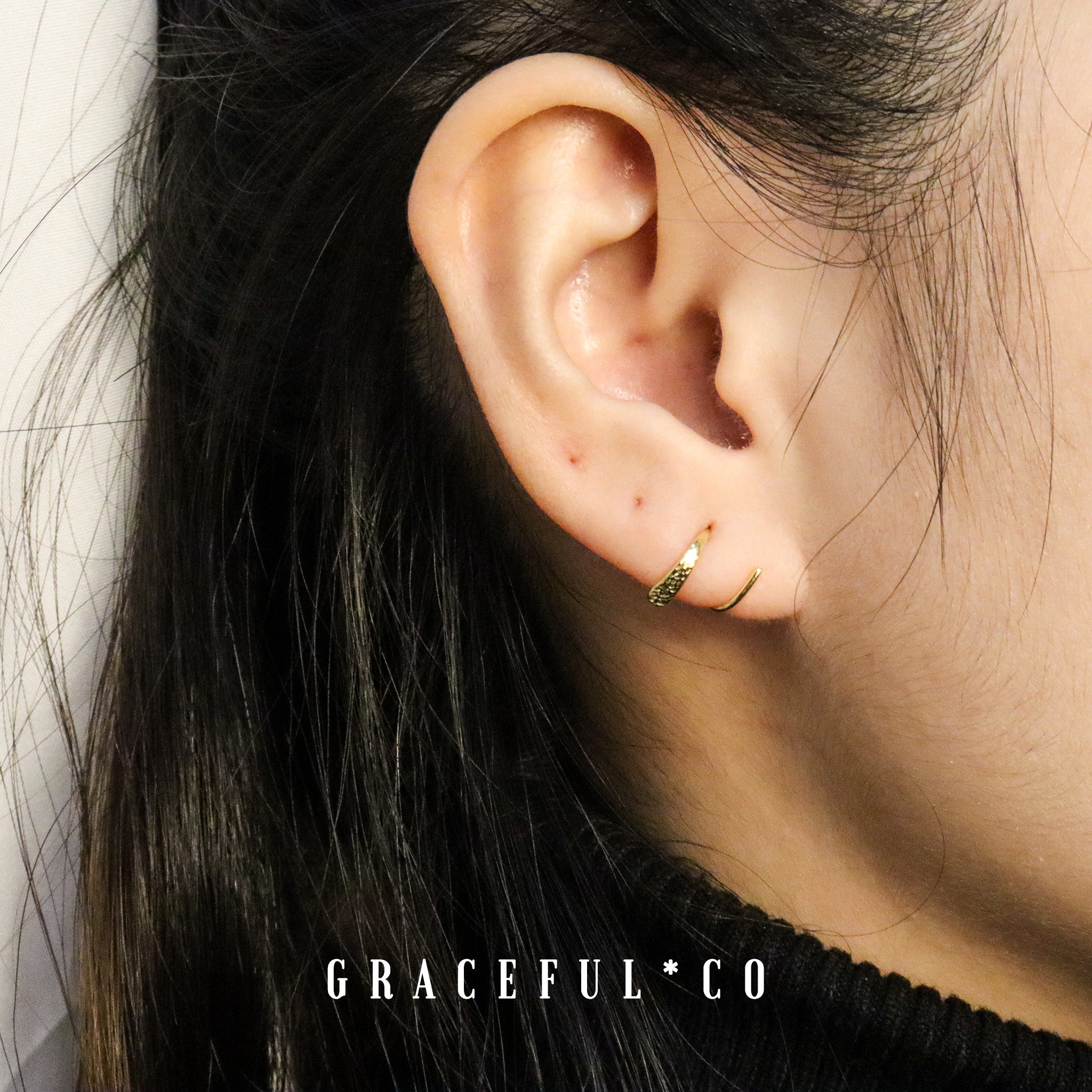 Hammered Helix Ear Climber Earrings - Gracefulandco