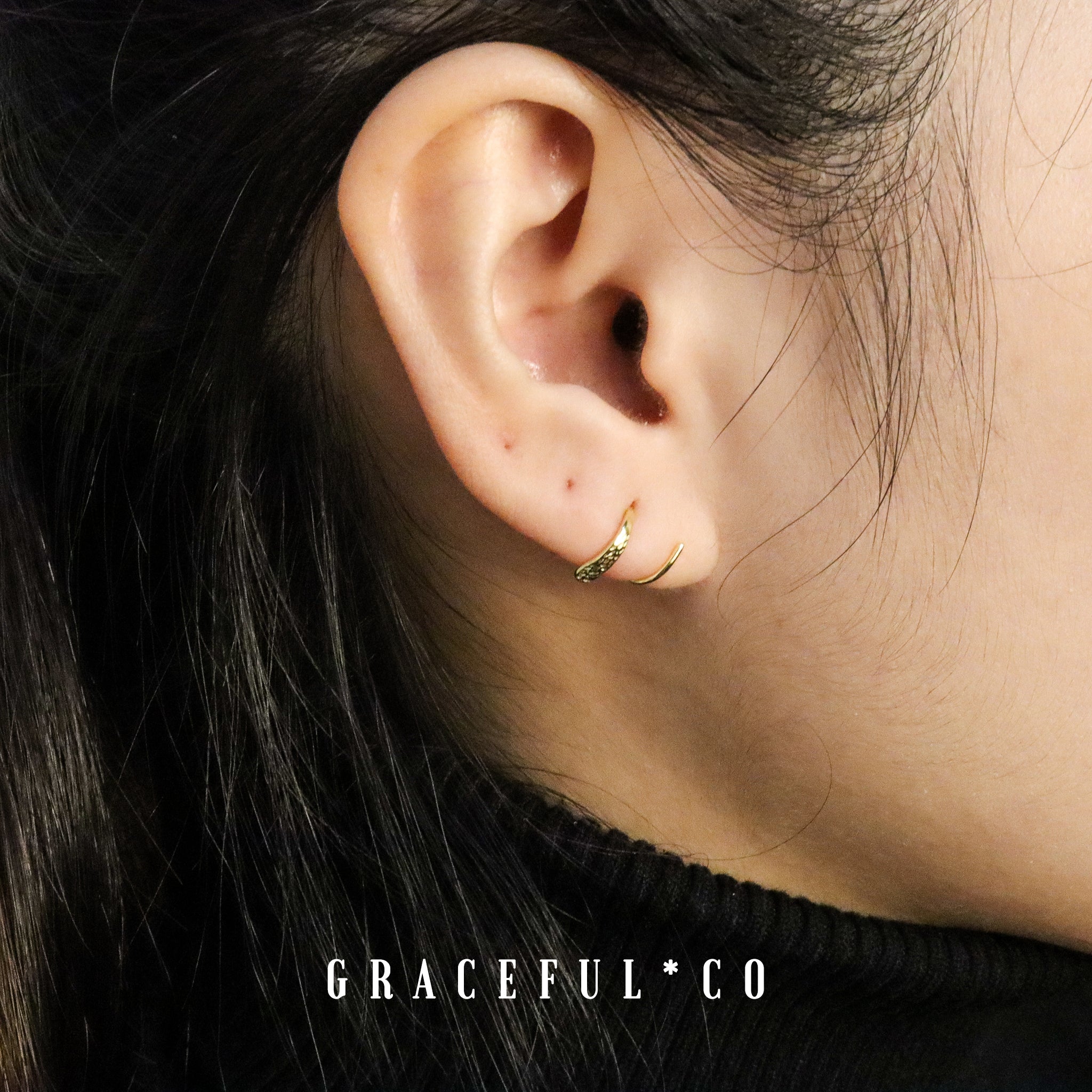 Hammered Helix Ear Climber Earrings - Gracefulandco