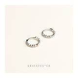 Bezel Ball Huggie Earrings - Gracefulandco