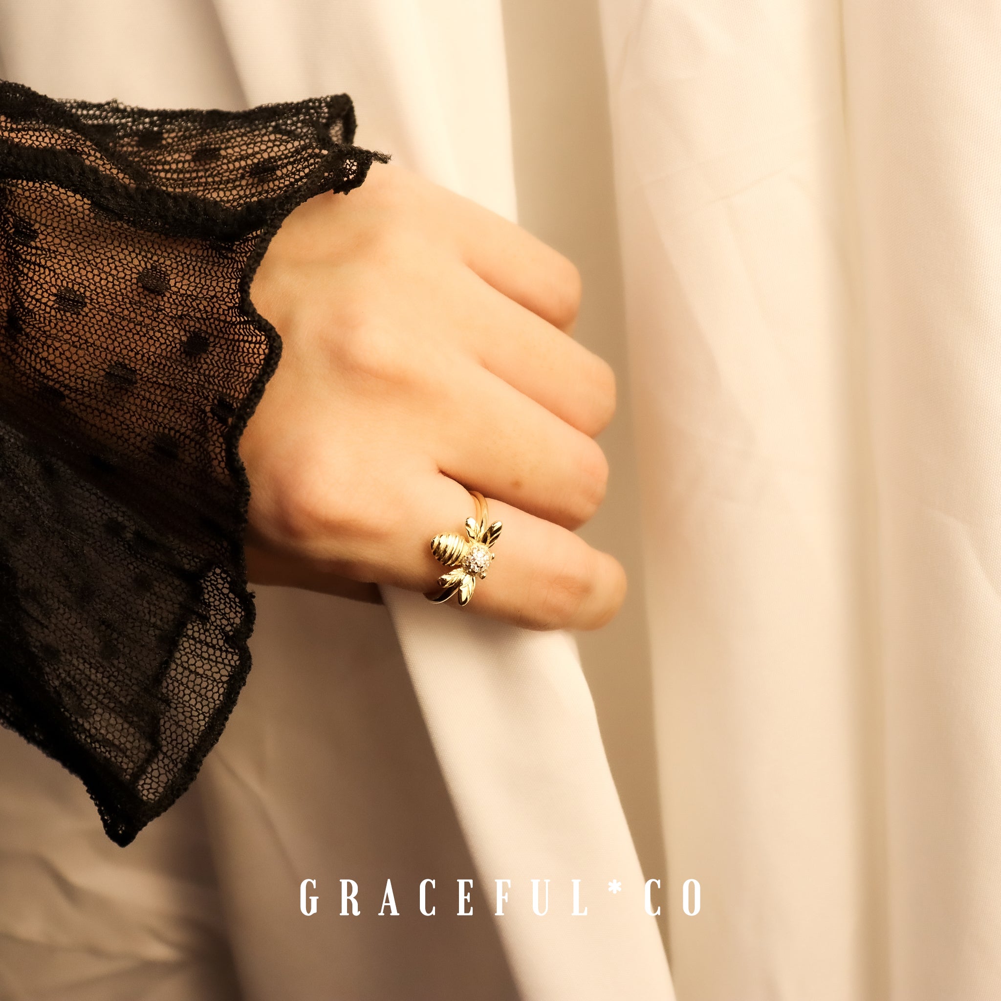 Luxe Honey Bee Ring - Gracefulandco