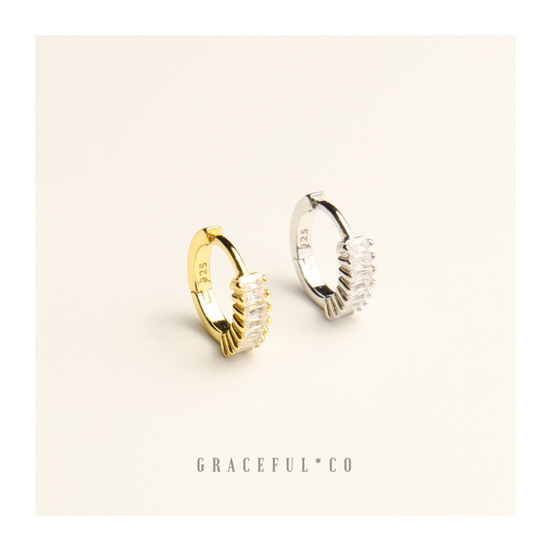 Dazzling Baguette Huggie Earrings - Gracefulandco