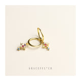 Rainbow Cross Hoop Earrings - Gracefulandco