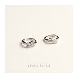 Double Pave Curve Huggie Earrings - Gracefulandco