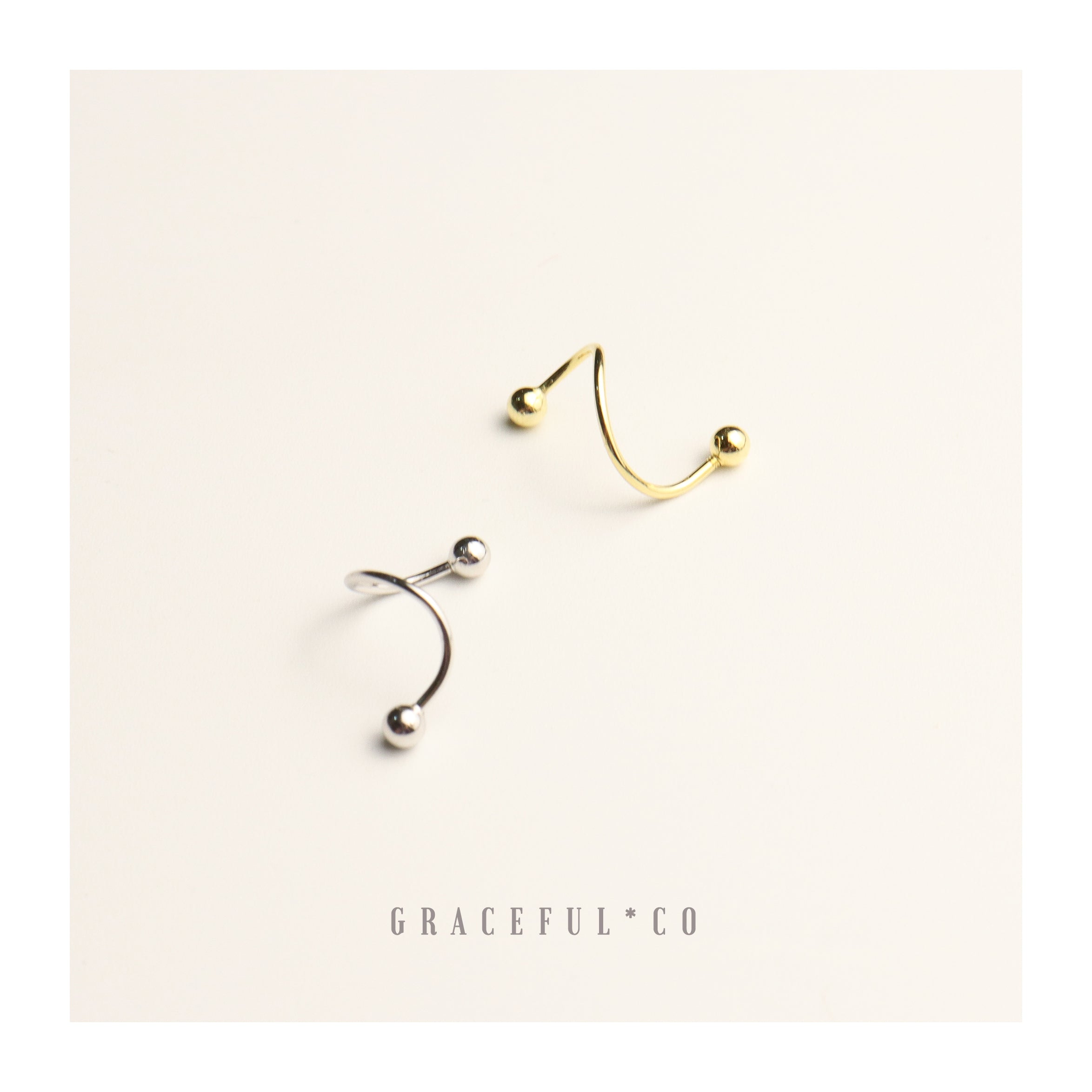 Helix Double Ball Ear Climber Earrings - Gracefulandco