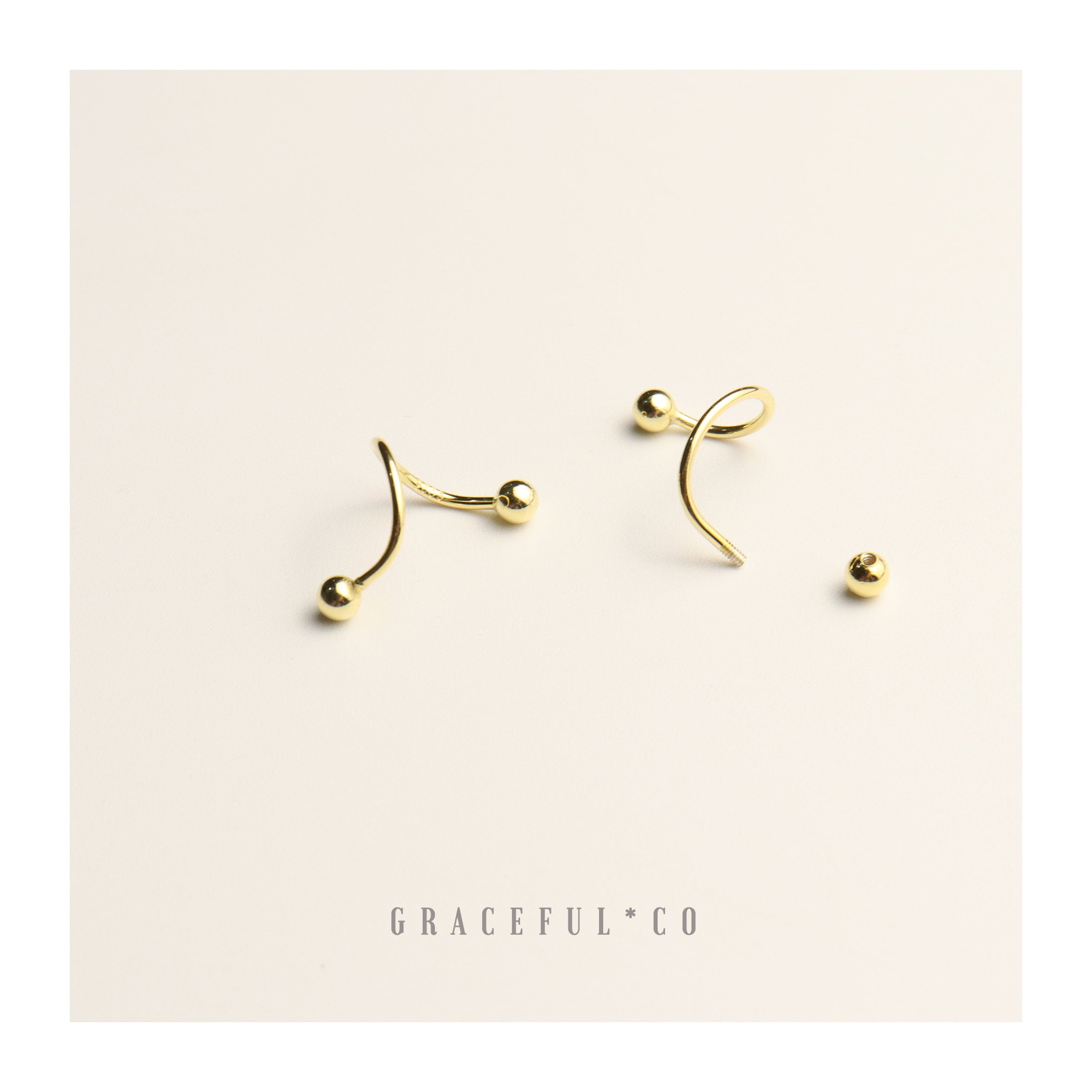 Helix Double Ball Ear Climber Earrings - Gracefulandco