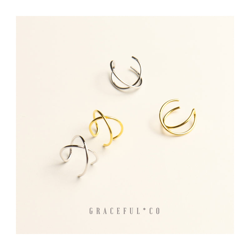 Simple Cross Ear Cuffs - Gracefulandco