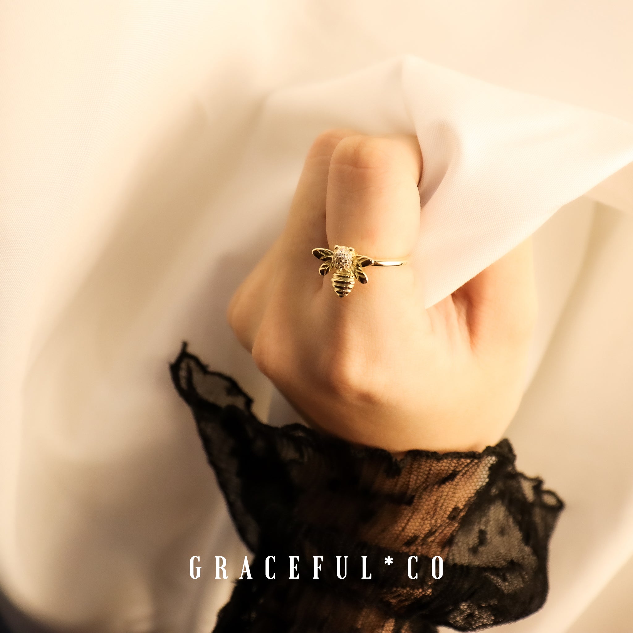 Luxe Honey Bee Ring - Gracefulandco