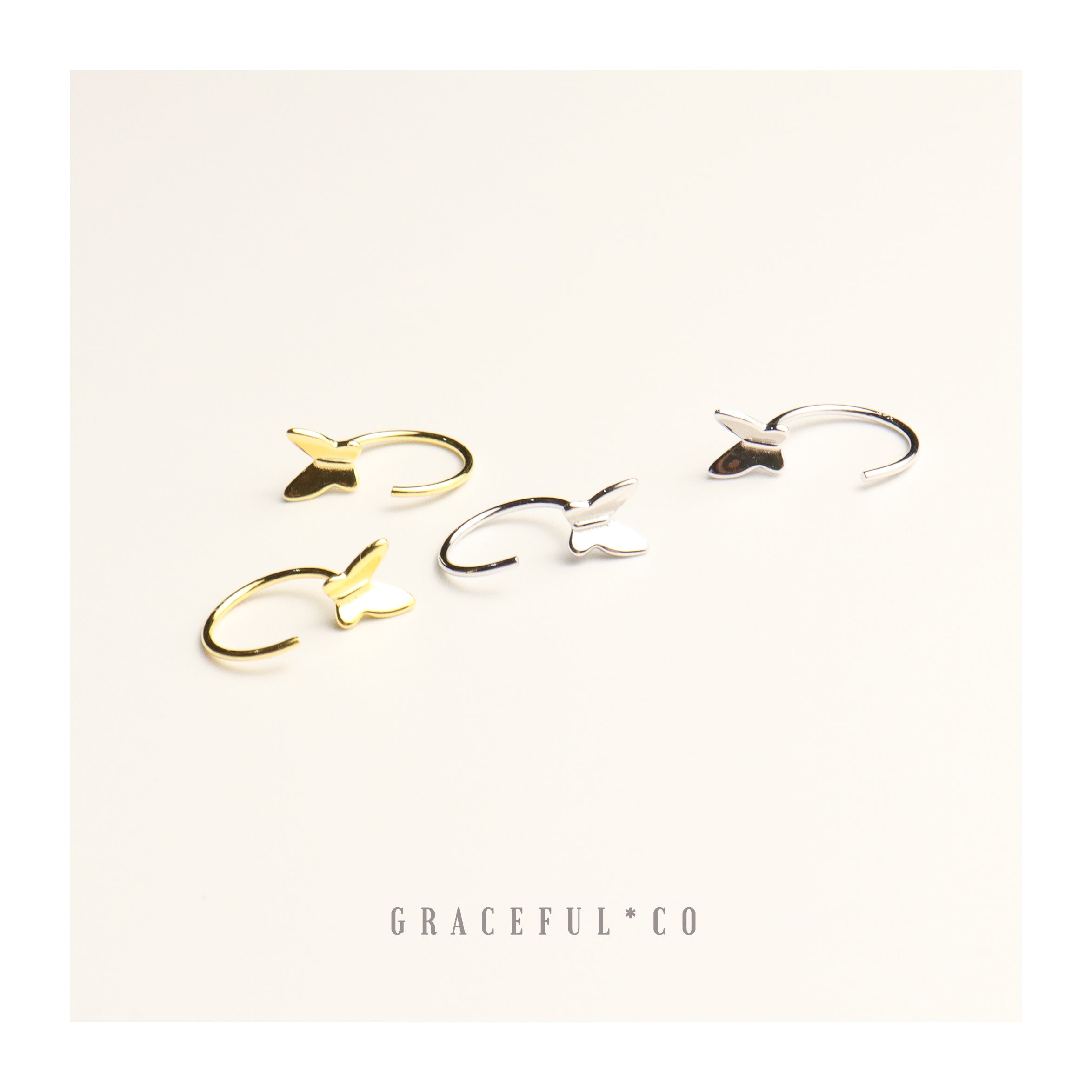 Small Butterfly Huggie Earrings - Gracefulandco