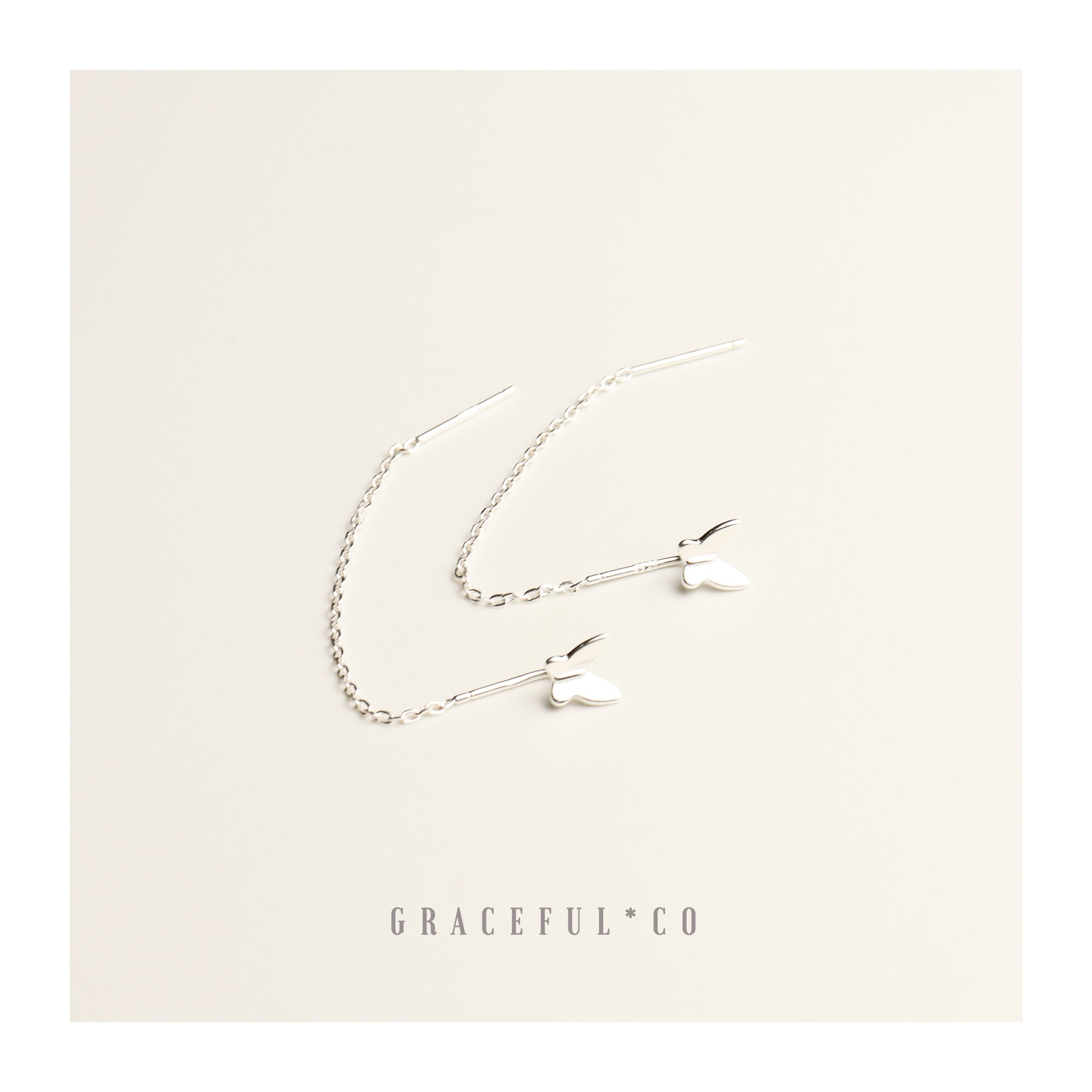 Minimalist Butterfly Threader Earrings - Gracefulandco