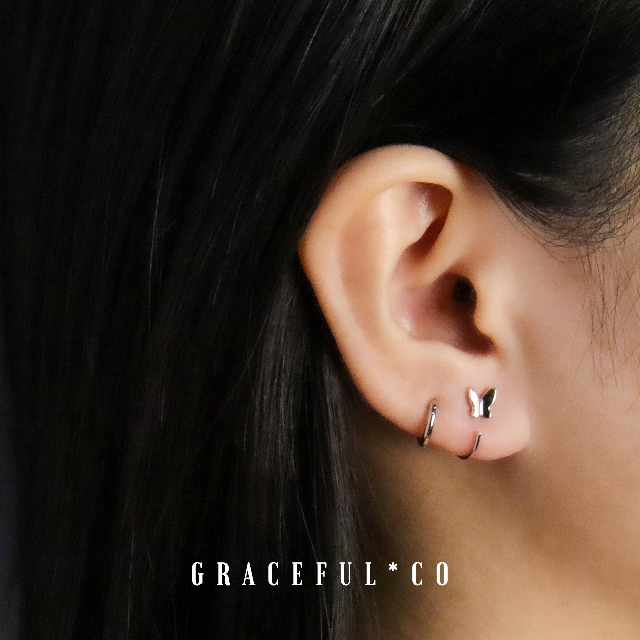 Small Butterfly Huggie Earrings - Gracefulandco