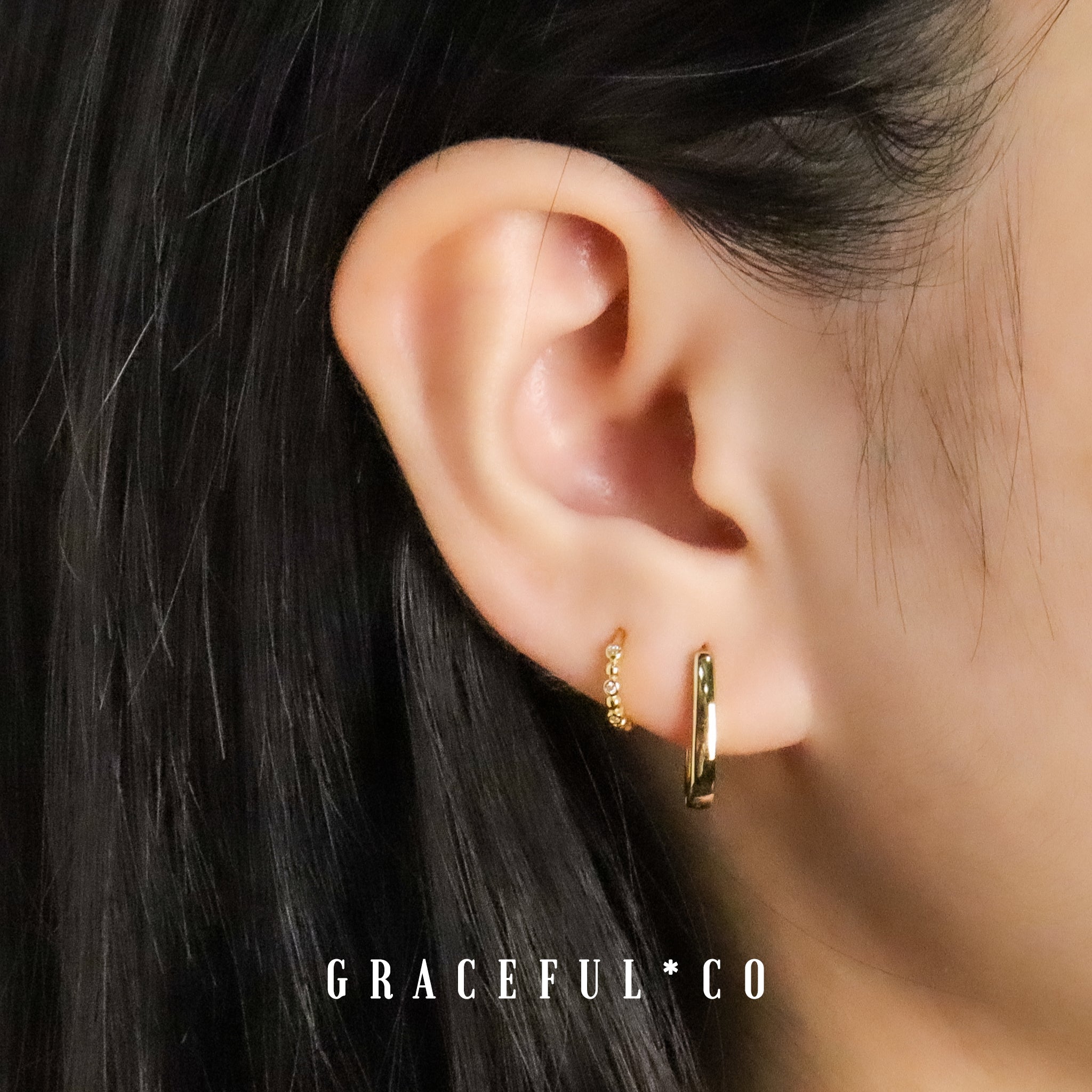 Bezel Ball Huggie Earrings - Gracefulandco