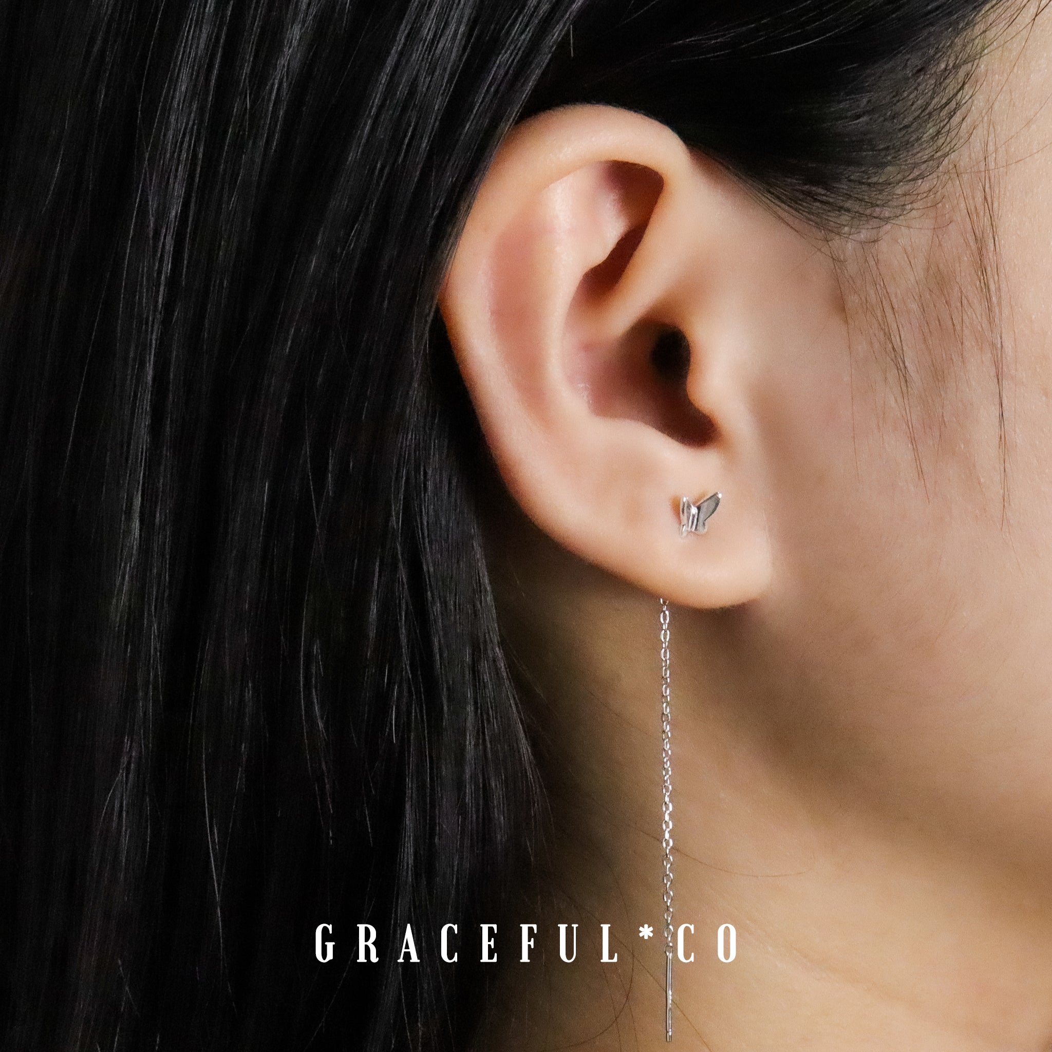 Minimalist Butterfly Threader Earrings - Gracefulandco