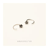 Black Starburst Huggie Hoop Earrings - Gracefulandco