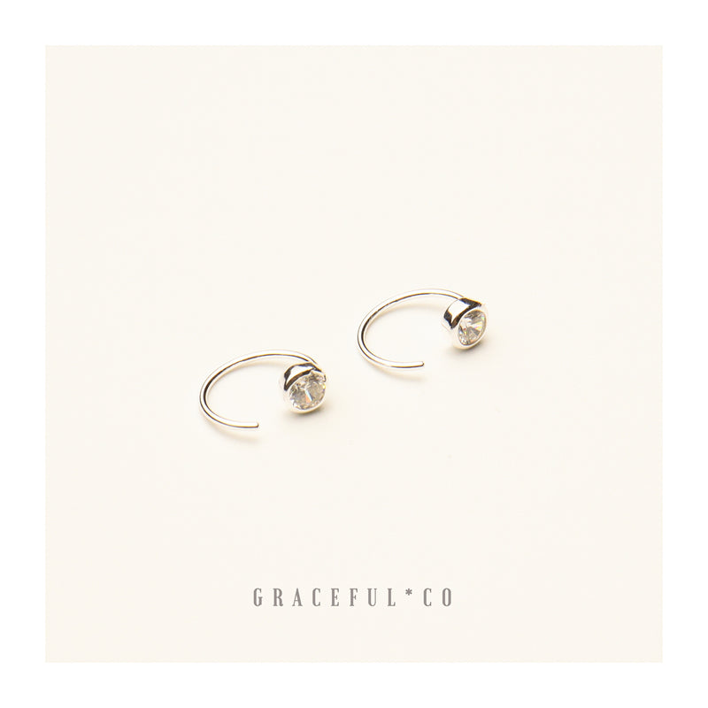 Bezel Huggie Hoop Earrings - Gracefulandco