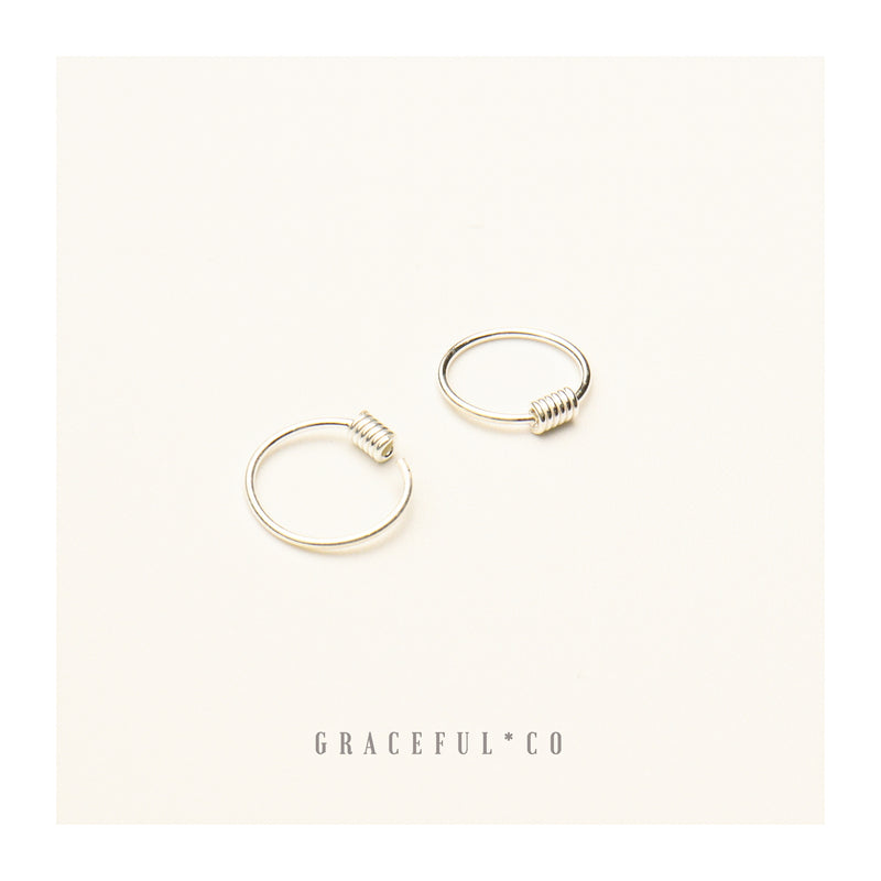 Small Spring Endless Huggie Hoop Earrings - Gracefulandco