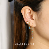 Baguette Turquoise Hoop Earrings - Gracefulandco