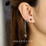 Black Starburst Huggie Hoop Earrings - Gracefulandco