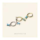 Baguette Turquoise Hoop Earrings - Gracefulandco