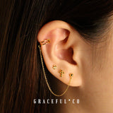 Lydia Chain Cuff Stud Earrings - Gracefulandco