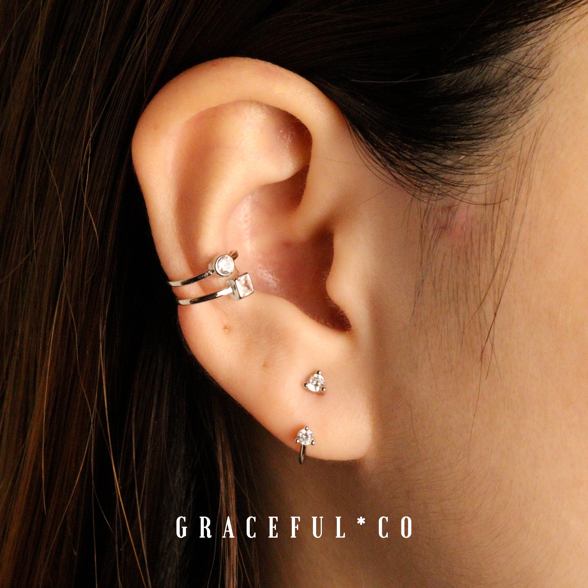 Victoria Twin Diamond Ear Jacket Earrings