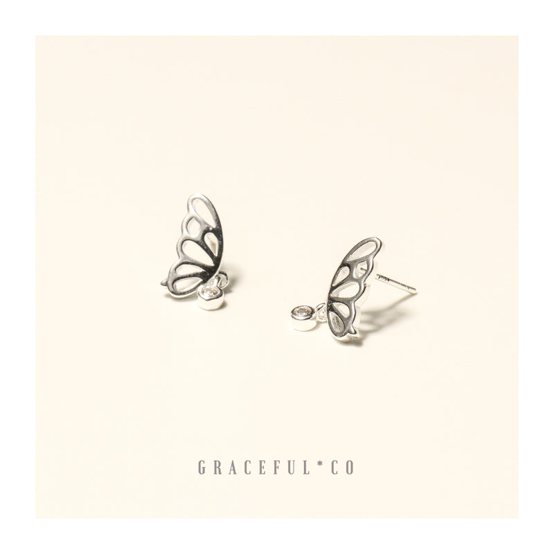 Karen Diamond Butterfly Stud Earrings